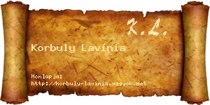 Korbuly Lavínia névjegykártya
