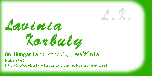 lavinia korbuly business card